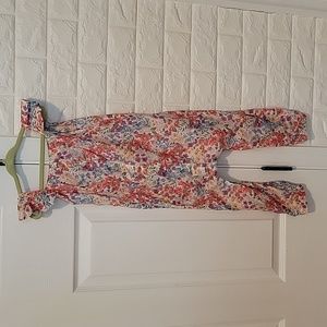H&M Toddler Girl Cotton Jumpsuit White/Floral 3T
